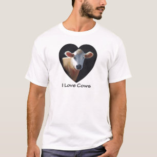 Ik hou van koeien: Bruine koolstof in oliepastel T-shirt