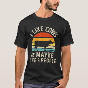 Ik hou van Koeien en misschien als 3 mensen Koe Bo T-shirt