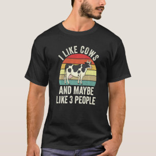 Ik Hou Van Koeien En Misschien Leuk 3 Mensen Grapp T-shirt