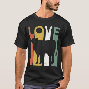 Ik hou van koeien in nood, vintage koe boerderij l t-shirt