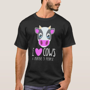 Ik Hou Van Koeien Misschien 3 Mensen Dier Sarcasme T-shirt