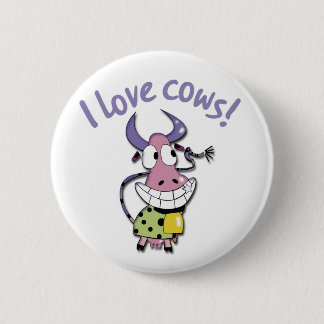 Ik hou van koeien! ronde button 5,7 cm