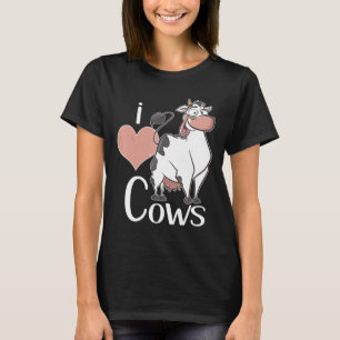 Ik hou van koeien voor kinderen en volwassenen koe t-shirt