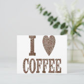 Ik hou van koffie briefkaart (Staand voorkant)