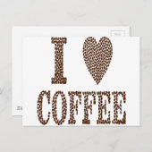 Ik hou van koffie briefkaart (Voorkant / Achterkant)