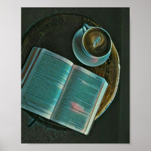 Ik hou van koffie en boeken poster