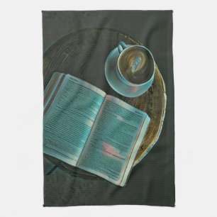 Ik hou van koffie en boeken theedoek