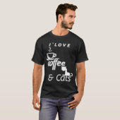 Ik hou van koffie en kattenkat en koffie t-shirt (Voorkant volledig)