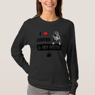 Ik hou van koffie en mijn Pittie mama papa Pitbull T-shirt