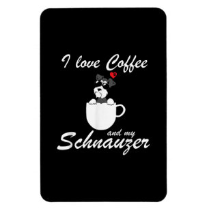 ik hou van koffie en mijn schnauzer hondenliefhebb magneet