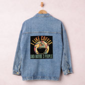 Ik hou van koffie en misschien 3 mensen retro stij denim jacket (Hangar)
