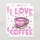 Ik hou van koffie - Funny Coffee Drinker Cafeïne A (Voorkant / Achterkant)