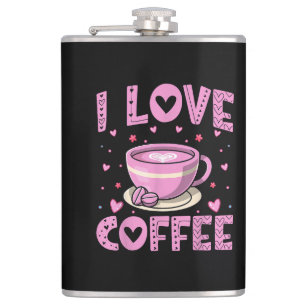 Ik hou van koffie - Funny Coffee Drinker Cafeïne A Heupfles
