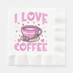 Ik hou van koffie - Funny Coffee Drinker Cafeïne A Servet