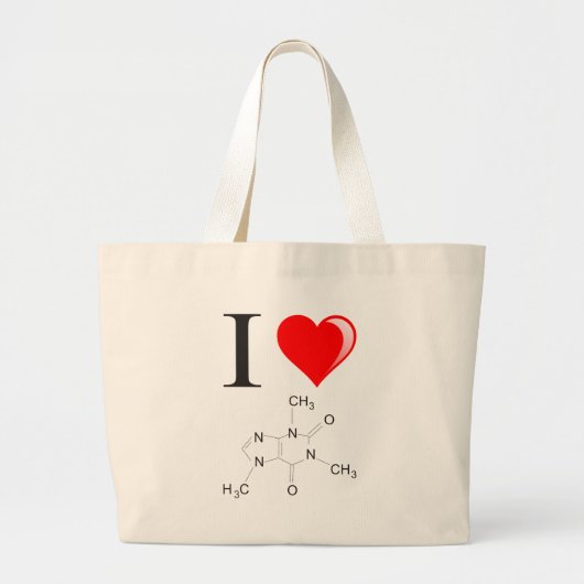 Ik hou van koffie grote tote bag (Voorkant)