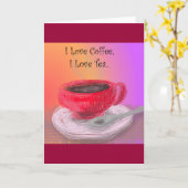 Ik hou van koffie, ik hou van thee Notecards Kaart (Gele Bloem)