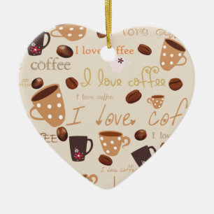 Ik hou van koffie! keramisch ornament