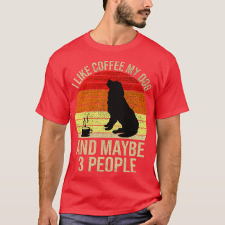 Ik hou van koffie mijn hond en misschien 3 mensen t-shirt