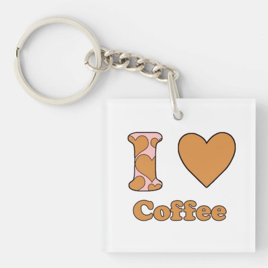 Ik hou van koffie sleutelhanger (voorkant)