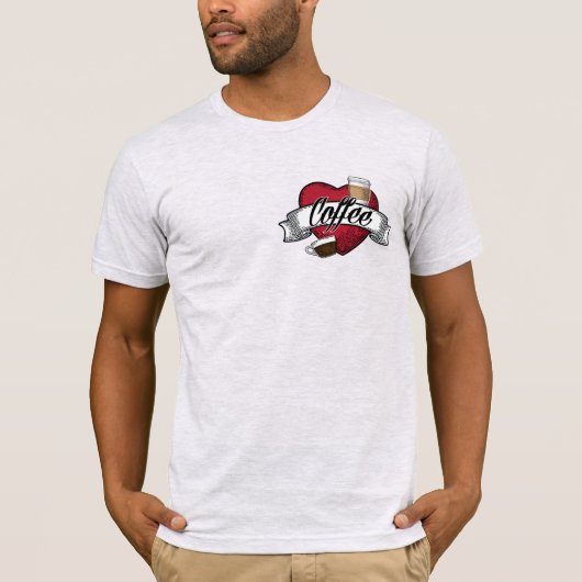 Ik hou van koffie t-shirt (Voorkant)