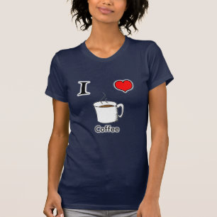 Ik hou van koffie-vrouwen t-shirt