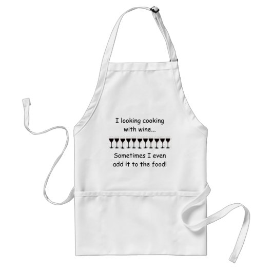 Ik hou van Koken met wijn Standaard Schort (Voorkant)