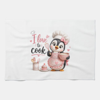 Ik hou van koken Pinguïn Keukendoek Theedoek