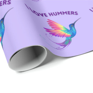 Ik hou van kolibries Exotische Regenboog Kolibrie Cadeaupapier