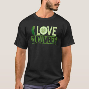 Ik hou van Komkommer Komkommer inmaken Veganisti T-shirt