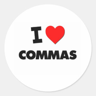 Ik hou van komma's ronde sticker