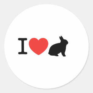 Ik hou van konijntjes ronde sticker