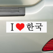 Ik hou van Korea Bumpersticker (Op auto)