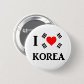 Ik hou van Korea Ronde Button 5,7 Cm (Voorkant /achterkant)