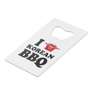 Ik hou van Koreaans BBQ (고기구이) Kredietkaart Flessenopener