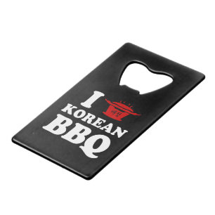 Ik hou van Koreaans BBQ (고기구이) Kredietkaart Flessenopener