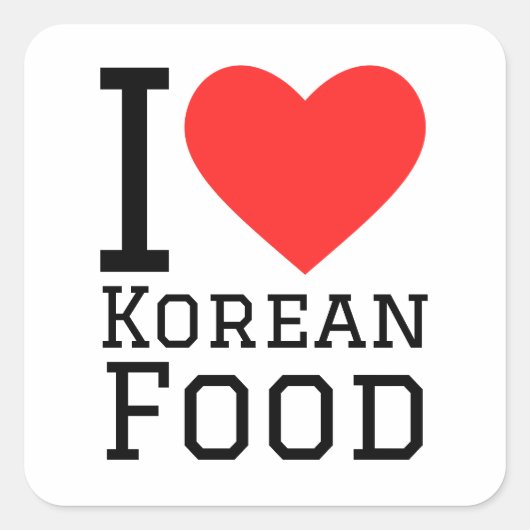 Ik hou van Koreaans eten Vierkante Sticker (Voorkant)