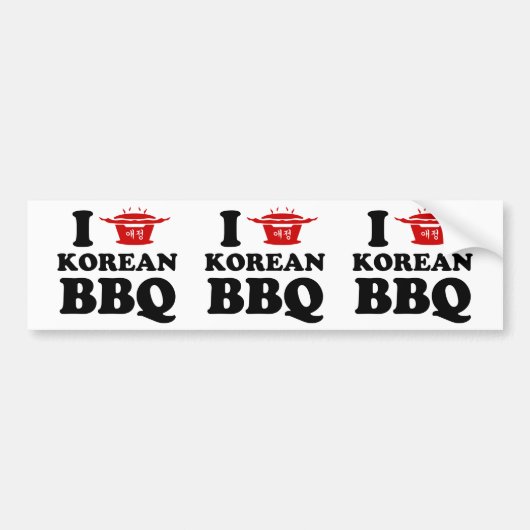 Ik hou van Koreaanse BBQ (고 기 구 이) Bumpersticker (Voorkant)