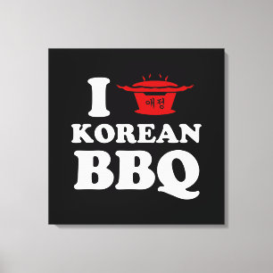Ik hou van Koreaanse BBQ (고 기 구 이) Canvas Afdruk