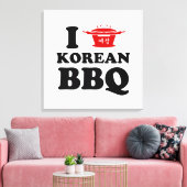 Ik hou van Koreaanse BBQ (고 기 구 이) Canvas Afdruk (Insitu (Woonkamer))