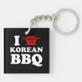 Ik hou van Koreaanse BBQ (고 기 구 이) Sleutelhanger (Achterkant)
