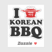 Ik hou van Koreaanse BBQ (고 기 구 이) Sticker (Vel)