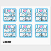 Ik hou van Koreaanse Dramas Vierkante Sticker (Vel)