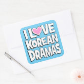 Ik hou van Koreaanse Dramas Vierkante Sticker (Envelop)