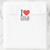 Ik hou van koude machine vierkante sticker (Tas)