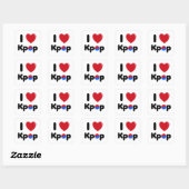 Ik hou van kpop vierkante sticker (Vel)