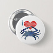 Ik hou van krab ronde button 5,7 cm (Voorkant /achterkant)