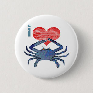 Ik hou van krab ronde button 5,7 cm