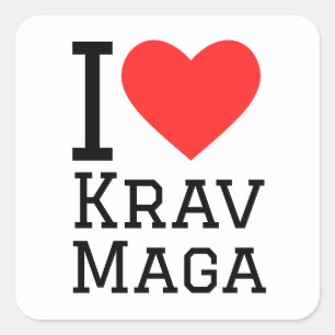 Ik hou van Krav maga Vierkante Sticker