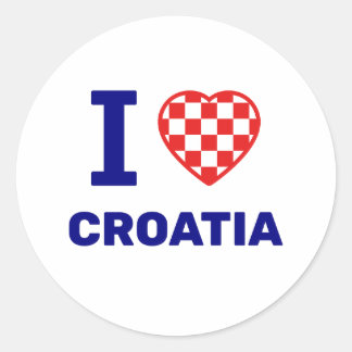 Ik hou van kroatië ronde sticker