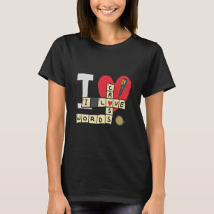 Ik hou van kruiswoordpuzzels t-shirt